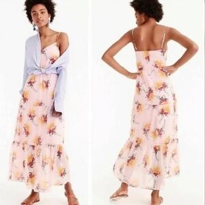 J Crew Pink Sunburst Tiered Bouquet Maxi Dress 4